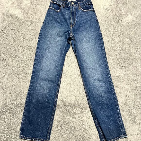 Abercrombie & Fitch Jeans Womens 26 -2 The 90s Straight Ultra High Rise Blue - Picture 1 of 11